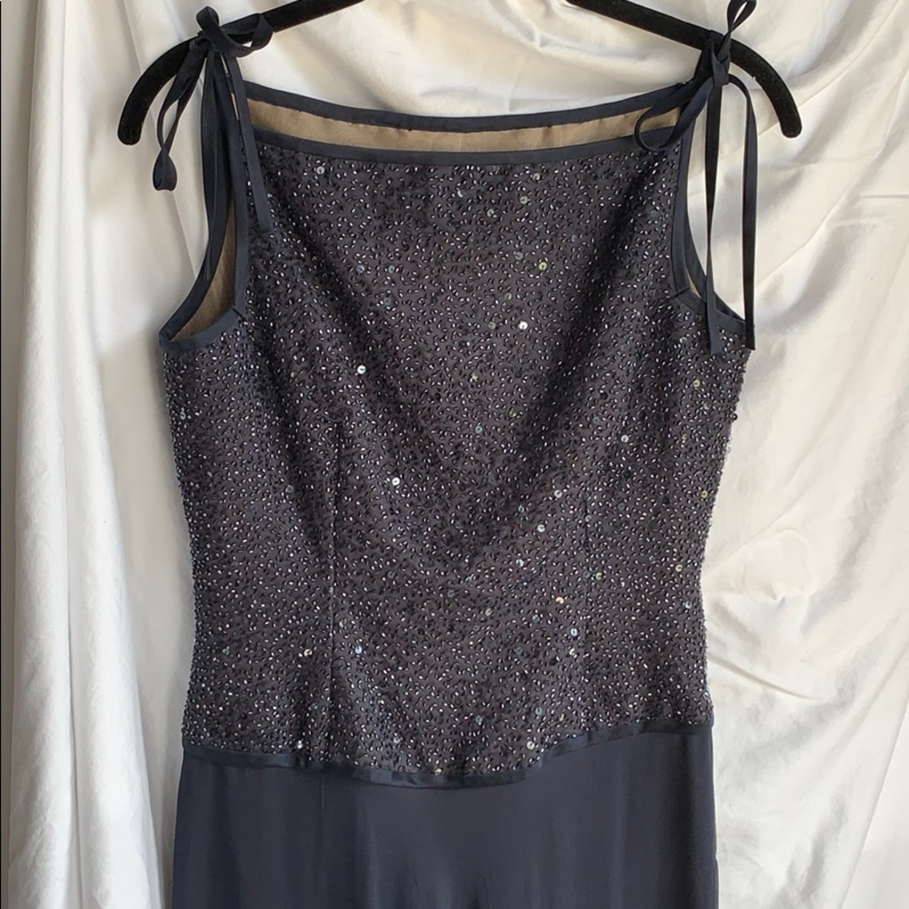 Oscar de la Renta Pink Label Navy Blue gown